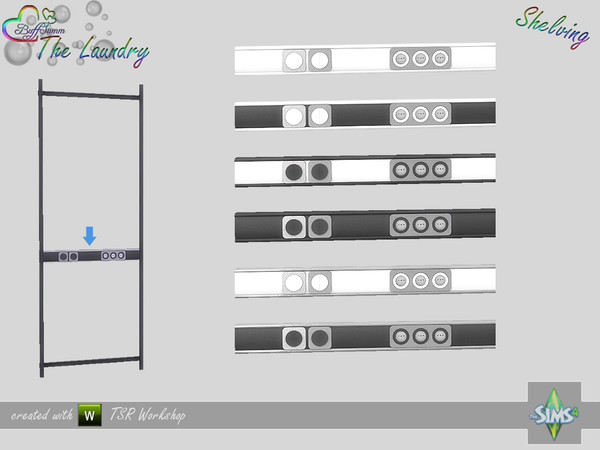 Sims 4 — The Laundry - Shelving - Blend with Switch by BuffSumm — Part of the *The Laundry Set* ***TSRAA***