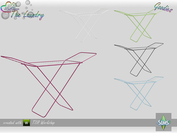 Sims 4 — The Laundry - Goodies - Drying Rack Open by BuffSumm — Part of the *The Laundry Set* ***TSRAA***