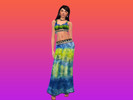 Sims 4 — Boho Top and Skirt for Women  by jmquintana1968 — Hi here is a blue and green tye dye top for your sims boho