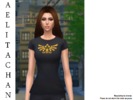 Sims 4 — Triforce Shirt (Female) by AelitaChan — I present to you my very first CC item: A Base Game compatible Triforce