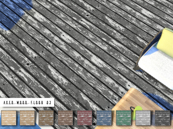 Sims 4 — Aged Wood Floor 03 by Torque3 — These aged floors are a nice addition to your builds if you're looking for a