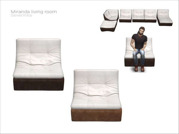 Sims 4 — [MirandaLivingroom] loveseat 1x by Severinka_ — Loveseat 1-seater / Living chair Can be used alone or as part of