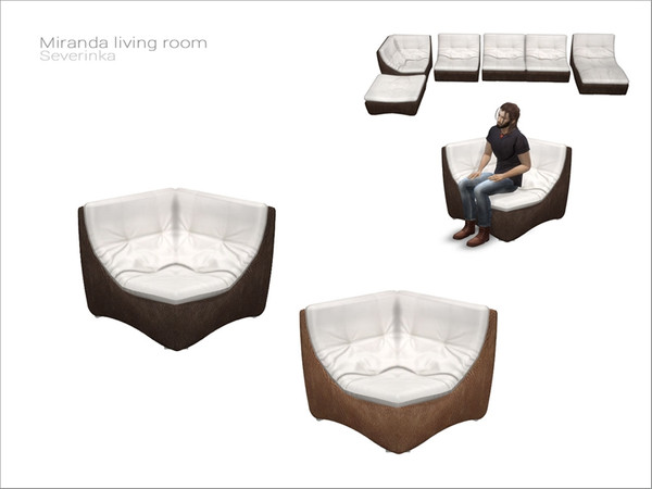Sims 4 — [MirandaLivingroom] loveseat corner by Severinka_ — Loveseat corner / Living chair Can be used alone or as part
