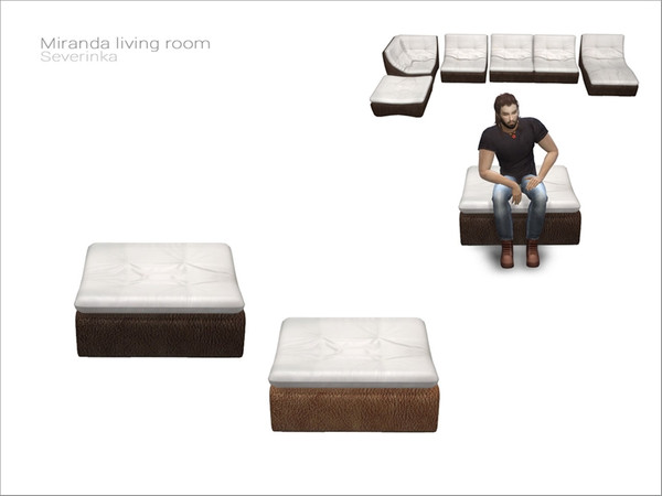Sims 4 — [MirandaLivingroom] loveseat ottoman by Severinka_ — Loveseat ottoman / Living chair Can be used alone or as