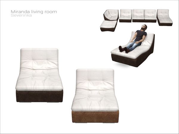 Sims 4 — [MirandaLivingroom] loveseat lounger by Severinka_ — Loveseat lounger / Living chair Can be used alone or as