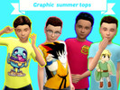 Sims 4 — Graphic summer tops for boys - Kids Room needed by PinkTheCacti — Hi! This item consists of graphic design