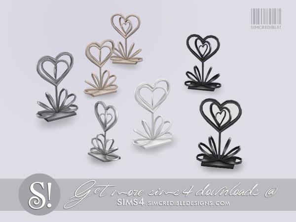 Sims 4 — Dual channel heart sculpture by SIMcredible! — by SIMcredibledesigns.com available at TSR 4 colors variations