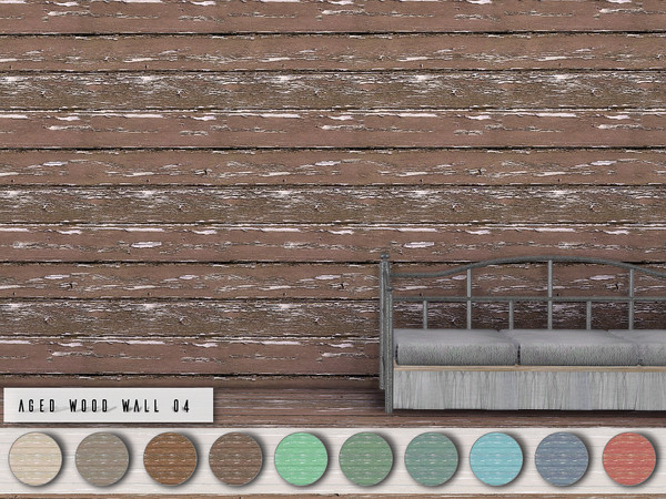 Sims 4 — Aged Wood Wall 04 by Torque3 — These aged wood walls provide a wear and tear/weathered look for your builds, the