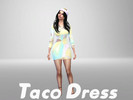 Sims 4 — Taco Dress by SabrinaSchultzSimmer — i made a taco dress to go with my taco beanie!!