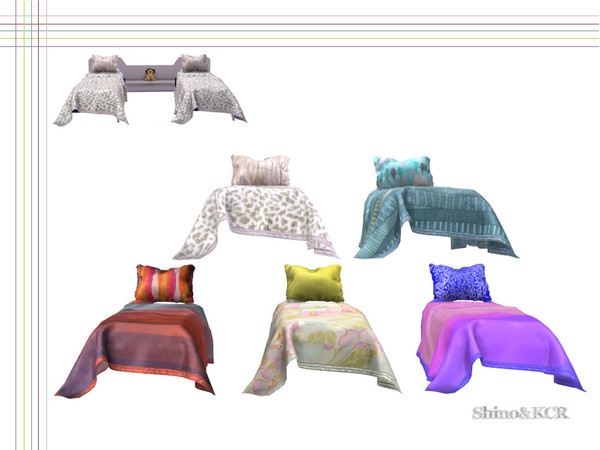 Sims 4 — Bedroom Nardi - Blanket with Pillow Single Bed by ShinoKCR — Bedroom for 2 Children on Teens find it in