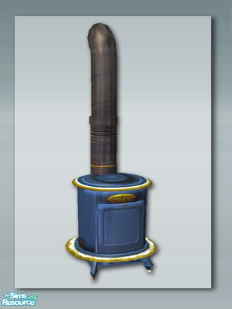 Sims 2 — Blue - Rustic Range by Shakeshaft — Part of a recolour of my rustic kitchen in a blue wash with red gingham,