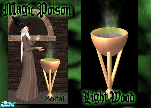 Sims 2 — Magic Poison Light Wood by solfal — The poison steam can be put on or of, it also adds a little fun