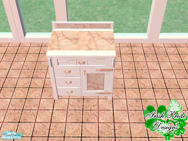 Sims 2 — Princess Cut Kitchen - Counter by Irish Pride — The counter was constructed on white wood and marble counter
