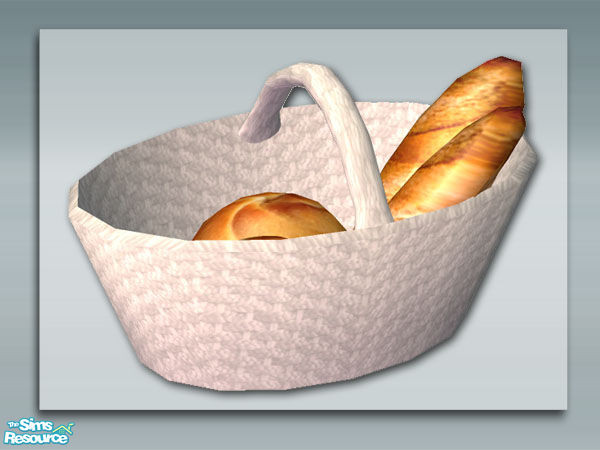 Sims 2 — White - Bread Basket by Shakeshaft — Part of a recolour set of my rustic kitchen, with a white wood finish and