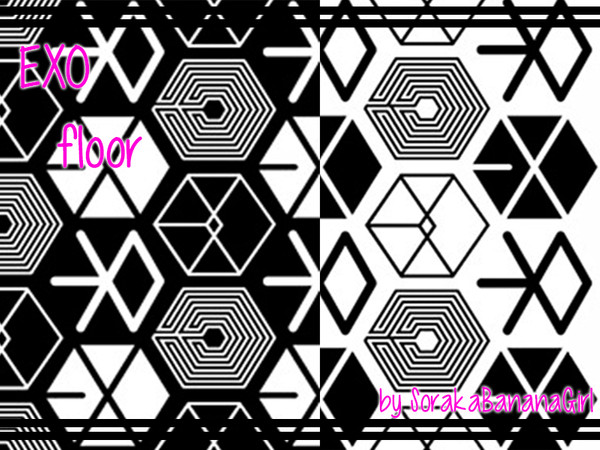 Sims 4 — EXO floor pattern by SorakaBananaGirl — EXO floor logo pattern *Credit goes to skeletonvenus*