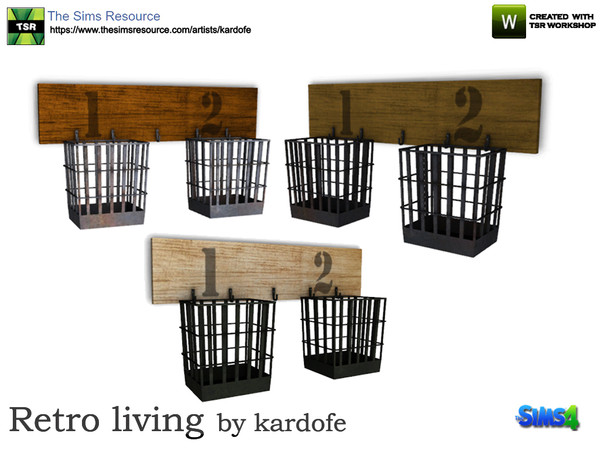 Sims 4 — kardofe_Retro living_Baskets by kardofe — Original magazine made of a wooden board hung on the wall from which