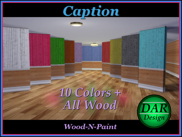 Sims 4 — Caption - Wood and Paint by Alan_In_Lowell — Caption wall panels use bright, bold colors that will give even the