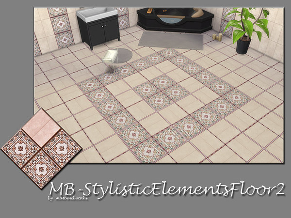 Sims 4 — MB-TrendyTileStylisticElementsFloor2 by matomibotaki — MB-TrendyTileStylisticElementsFloor2, classy and elegant