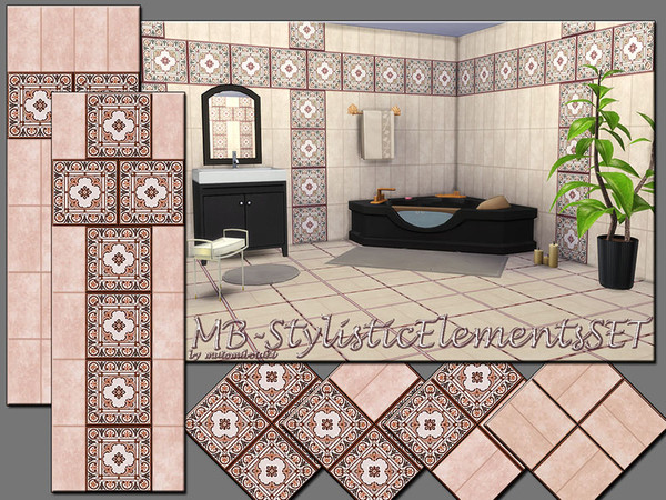 Sims 4 — MB-TrendyTileStylisticElementsSET by matomibotaki — MB-TrendyTileStylisticElementsSET, classy and timesless,