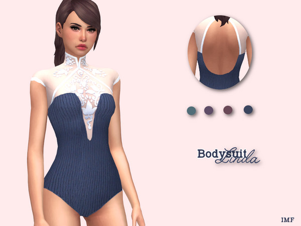 Sims 4 — IMF Bodysuit Linda [City Living Needed] by IzzieMcFire — Bodysuit Linda contains 4 colors. City Living is