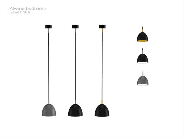 Sims 4 — [Alwine bedroom] - ceiling lamp by Severinka_ — Ceiling lamp (with directional light) From the set 'Alwine
