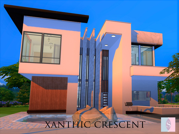 Sims 4 — Xanthic Crescent by Ellie_Ashby — A modern build, fully furnished in a contemporary style. Lots of natural light
