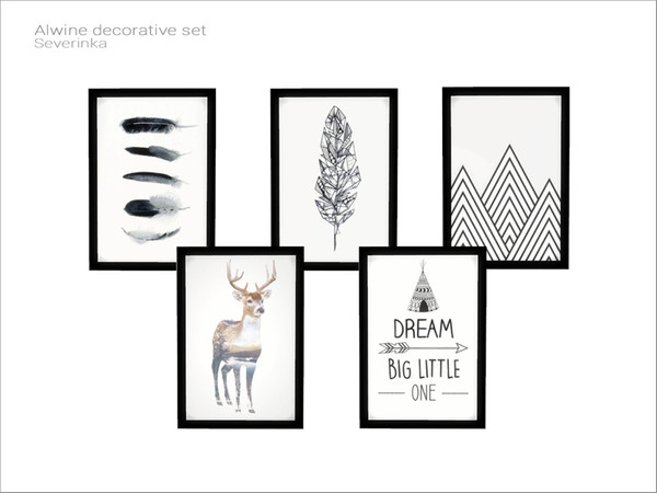Sims 4 — [Alwine decor] - poster v02 by Severinka_ — Poster vertical with black frame From the set 'Alwine decorative