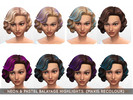 Sims 4 — Neon & Pastel Balayage Highlighted Hair - Bowling Night by MissGoofball — 8 recolours of the adorable short