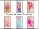 Sims 4 — Stylish Modern Paintings Set by Stasika — A set with 6 variations of modern abstract paintings. This set