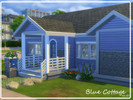 Sims 4 — Blue Cottage (no CC) by simsimopen2 — Beautiful little blue house with one bedwoom, one bathroom, kitchen,