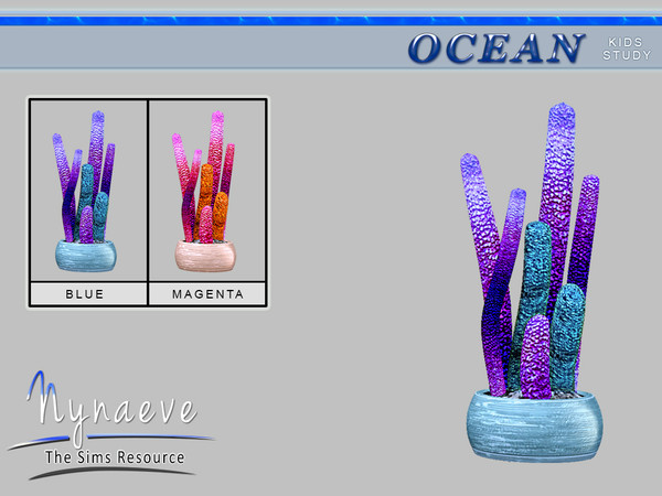Sims 4 — Ocean Kids Coral by NynaeveDesign — Ocean Kids Study - Coral Located in: Kids - Decor Decor - Plants Price: 153