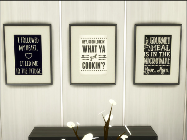 Sims 4 — Framed Kitchen and Dining Quotes by MadRadMandee — Cute and charming quotes for your kitchen and dining rooms :)