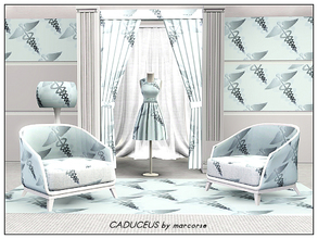 Sims 3 — Caduceus_marcorse by marcorse — themed pattern: medical symbol in blue and white. If you are interested, see