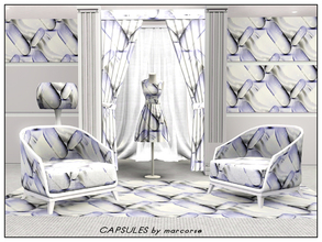 Sims 3 — Capsules_marcorse by marcorse — themed pattern: medical capsules in two sizes in blue and white