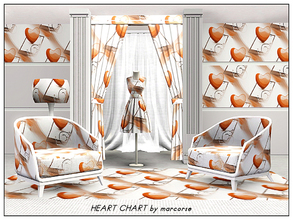 Sims 3 — Heart Chart_marcorse by marcorse — Themed pattern: heart, stethoscope and chart for your medical rooms