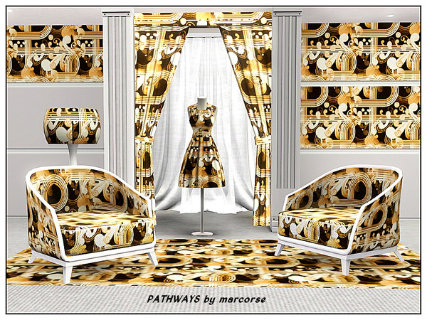 Sims 3 — Pathways_marcorse by marcorse — Abstract pattern: 'expressways' with no where to go . .in shades of orange,