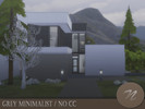 Sims 4 — Grey Minimalist  by nie-ves — A modern minimalist house featuring one bedroom, two bathrooms, living room and