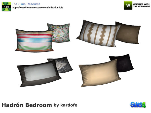 Sims 4 —  by kardofe — Set of two cushions to put on the bed, in four color options 