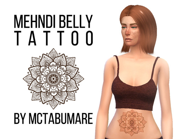 Sims 4 — Mehndi belly tattoo by MCtabuMARE — For male and female (teen-elder). Game version: 1.31.37.1020
