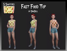 Sims 4 — Fast Food Top by DinoDell — - Top with fun print. - For females. - 5 Swatches.