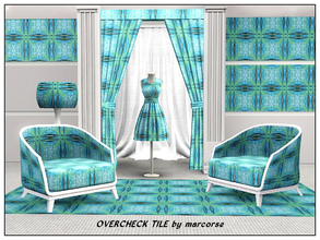 Sims 3 — Overcheck Tile_marcorse by marcorse — Tile pattern: yelow overcheck on blue and white tile