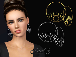 Sims 3 — NataliS TS3  Eye Hoop Earrings by Natalis — Open eye hoop earrings. FT-FA-YA