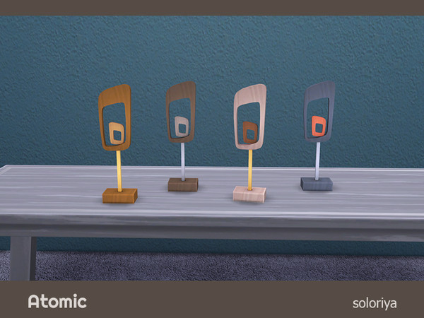 Sims 4 — Atomic Table Scuplture by soloriya — Table scuplture. Part of Atomic set. 4 color variations. Category: