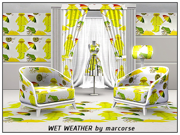 Sims 3 — Wet Weather_marcorse by marcorse — Themed pattern - wet weather gear for those rainy Winter days.