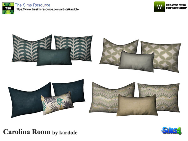 Sims 4 — kardofe_Carolina Room_Cushions for the sofa by kardofe — Set of three cushions to place on the sofa without need