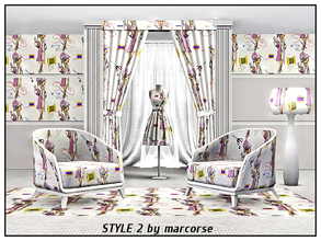 Sims 3 — Style 2_marcorse by marcorse — Themed pattern - model and dressmaking tools , threads and needles