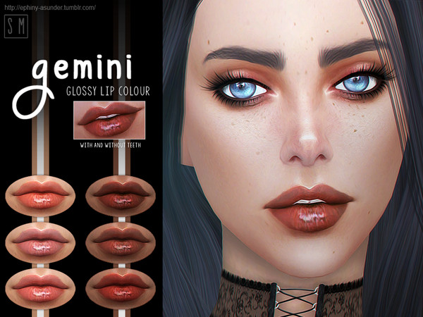 Sims 4 — [ Gemini ] - Glossy Lip Colour by Screaming_Mustard — A set of simple glossy natural lip colours including 3 for