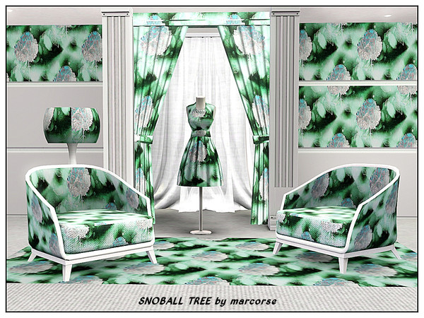 Sims 3 — Snoball Tree_marcorse by marcorse — Fabric pattern - stylised flowers of the snowball tree in an abstract floral