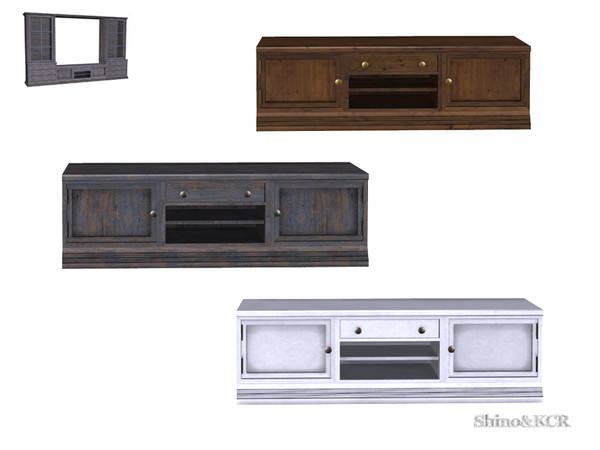 Sims 4 — Living PB - TV Center Table by ShinoKCR — Furniture inspired by Pottery Barn under Coffeetables or Electronic TV
