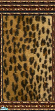 Sims 2 — jsf2RitzKitty by jsf — From jsf Designs, Burnished gold frames hold Leopard fur pelts, yet no animals were